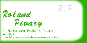 roland pivary business card